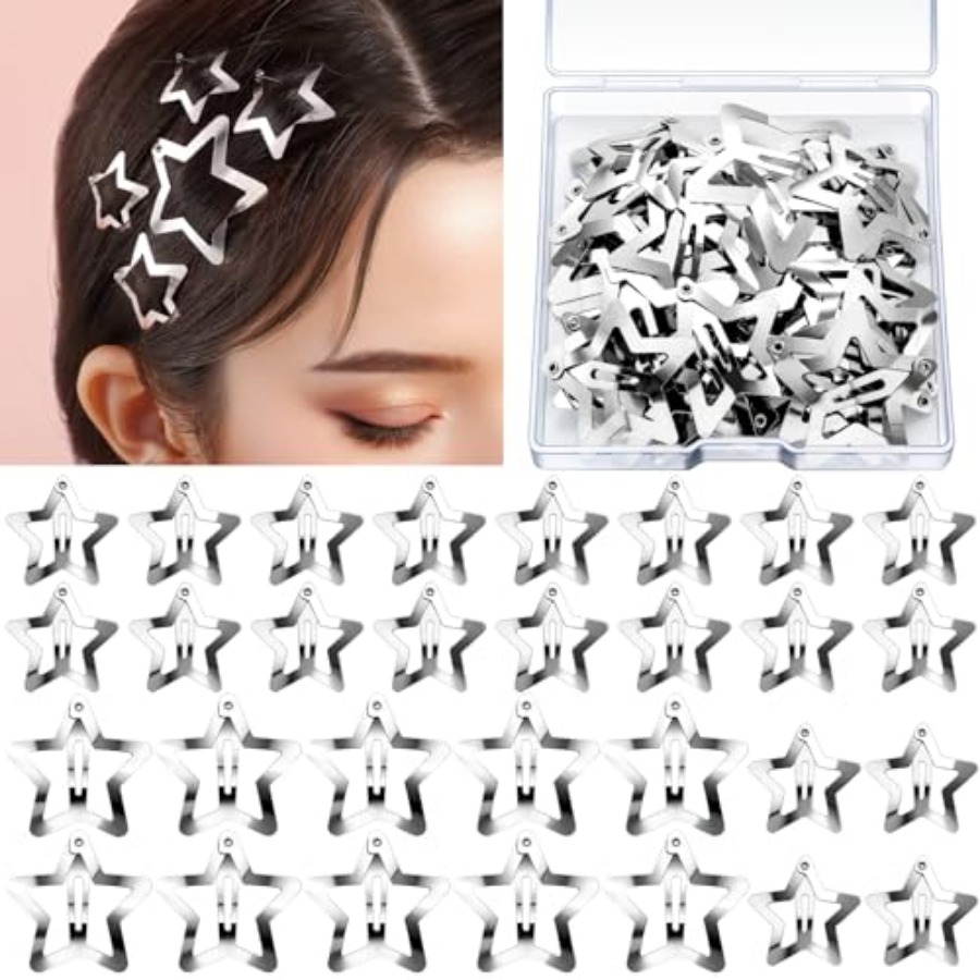 Men Accessories Silver - Star Hair Clips and Barrettes Set
