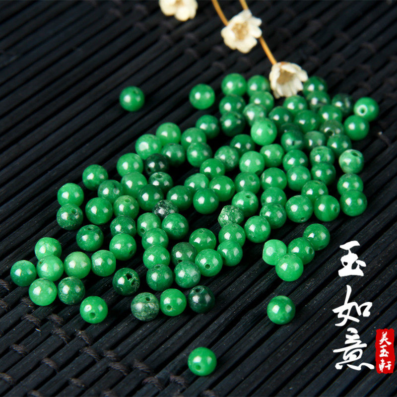 Men Accessories Jewellery - 100PC Natural A Green Jade 4mm