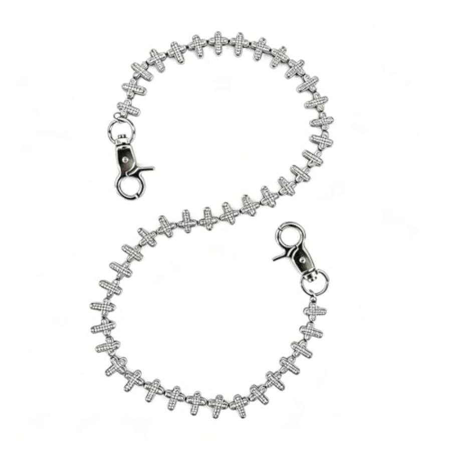 Men Accessories Silver - Cross Pants Chain Jeans keychain Long