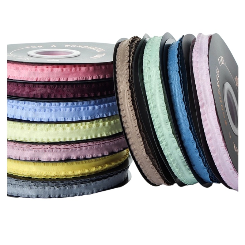 Men Accessories For Birthday Gift - 10yards/roll 1cm Double Ruffles Lace Ribbon