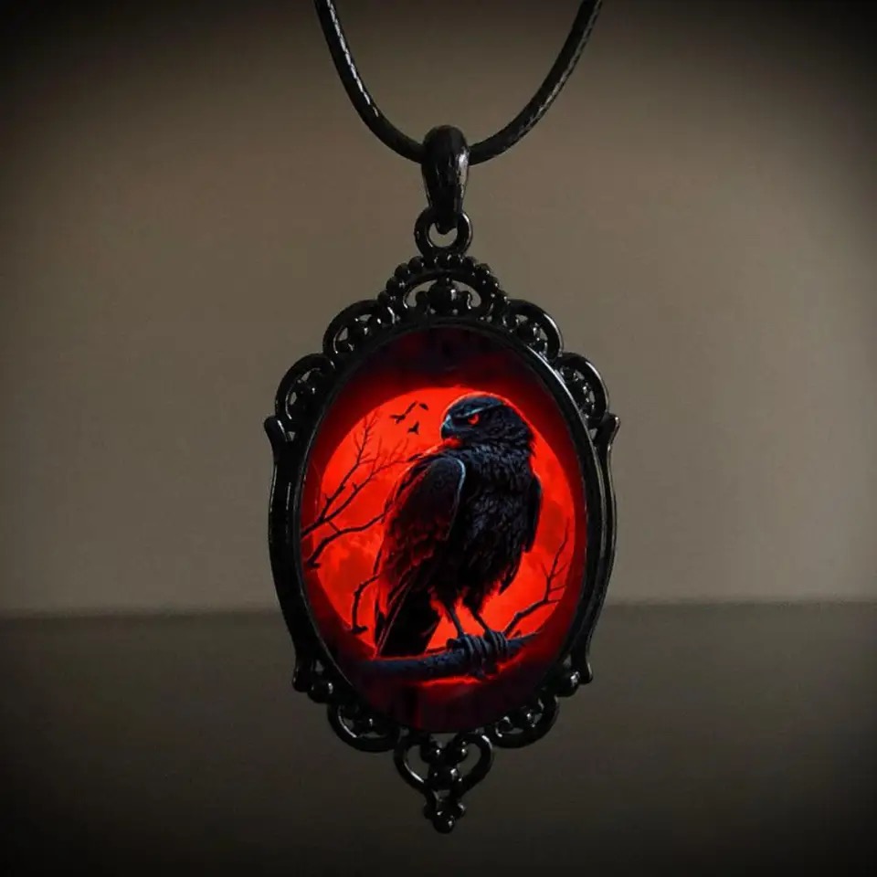Gothic Vampire Owl Cameo Neckl - مراجعة Men'S Vampire Accessories وسعره