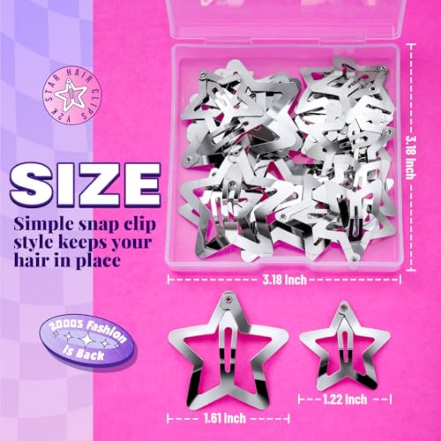 Star Hair Clips and Barrettes  - مراجعة Men Accessories Silver وسعره
