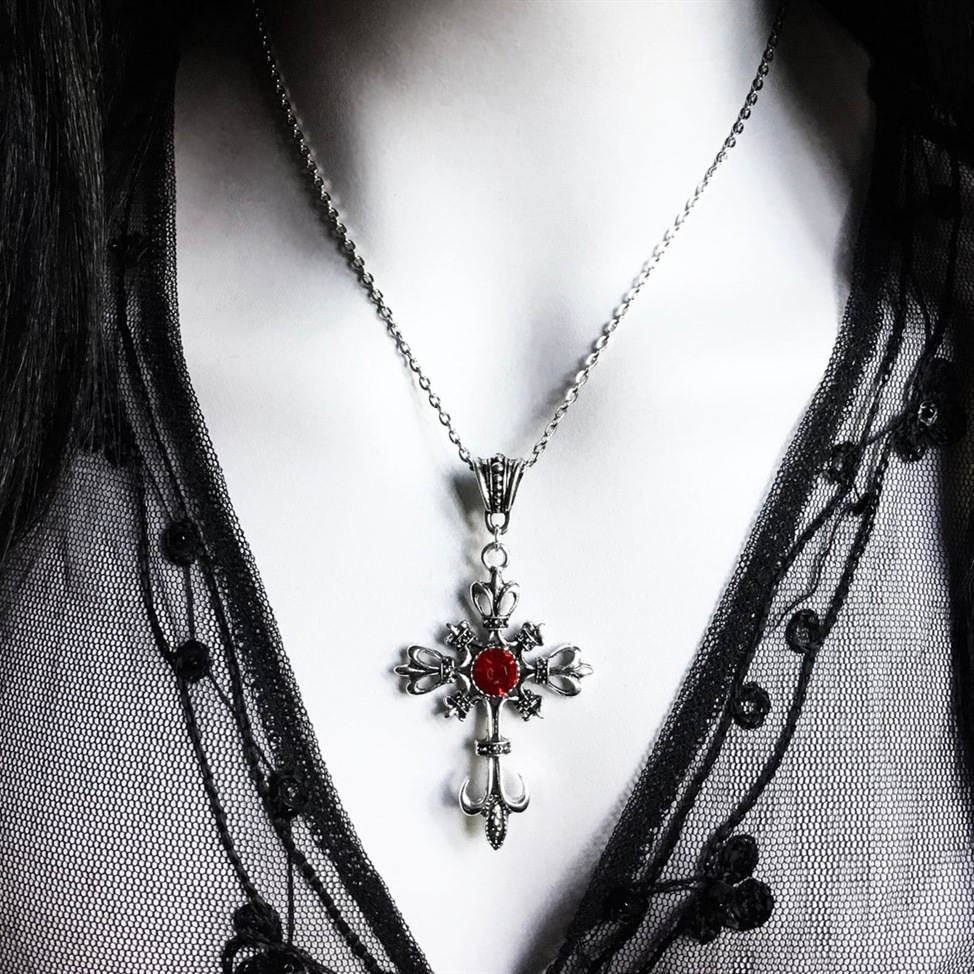 Gothic Cross Necklace For Wome - مراجعة Men'S Vampire Accessories وسعره