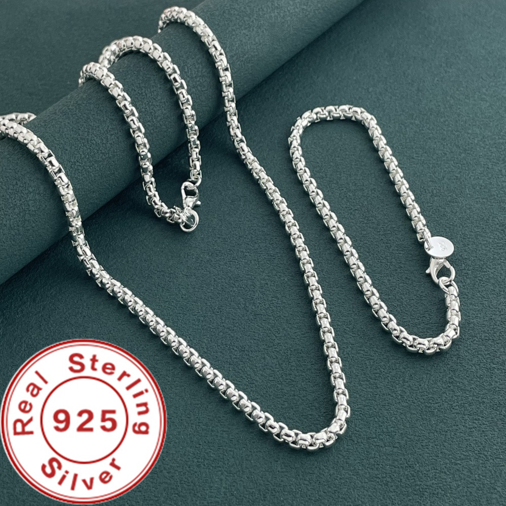925 Sterling Silver 4mm Round  - مراجعة Men Accessories Chain And Bracelet وسعره