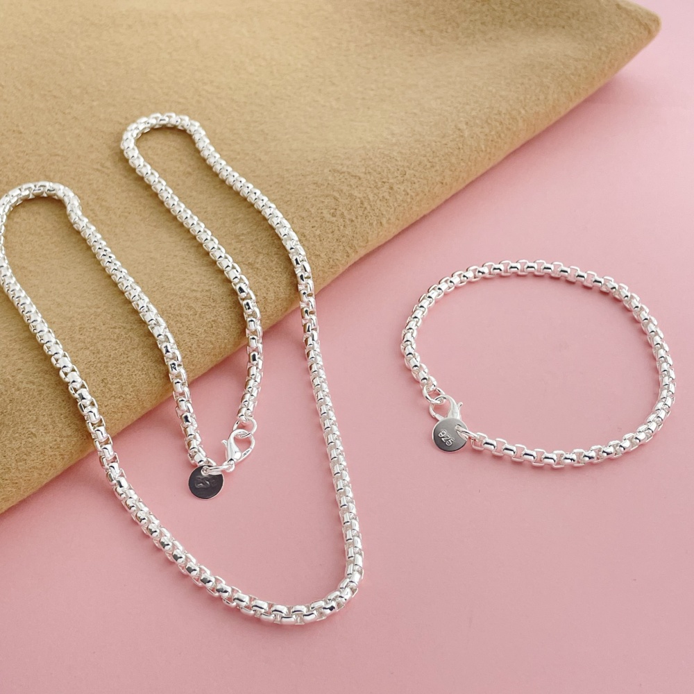 925 Sterling Silver 4mm Round  - مراجعة Men Accessories Chain And Bracelet وسعره