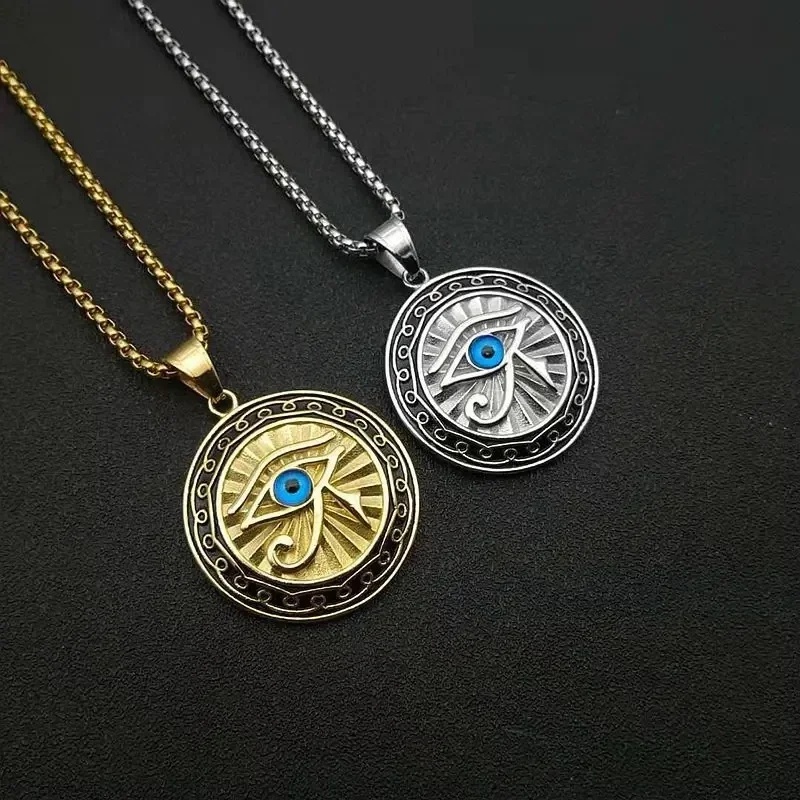 1pcs Eye of Horus Round Coin N - مراجعة Men Accessories Egypt وسعره