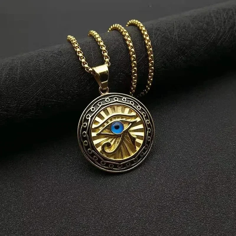 1pcs Eye of Horus Round Coin N - مراجعة Men Accessories Egypt وسعره