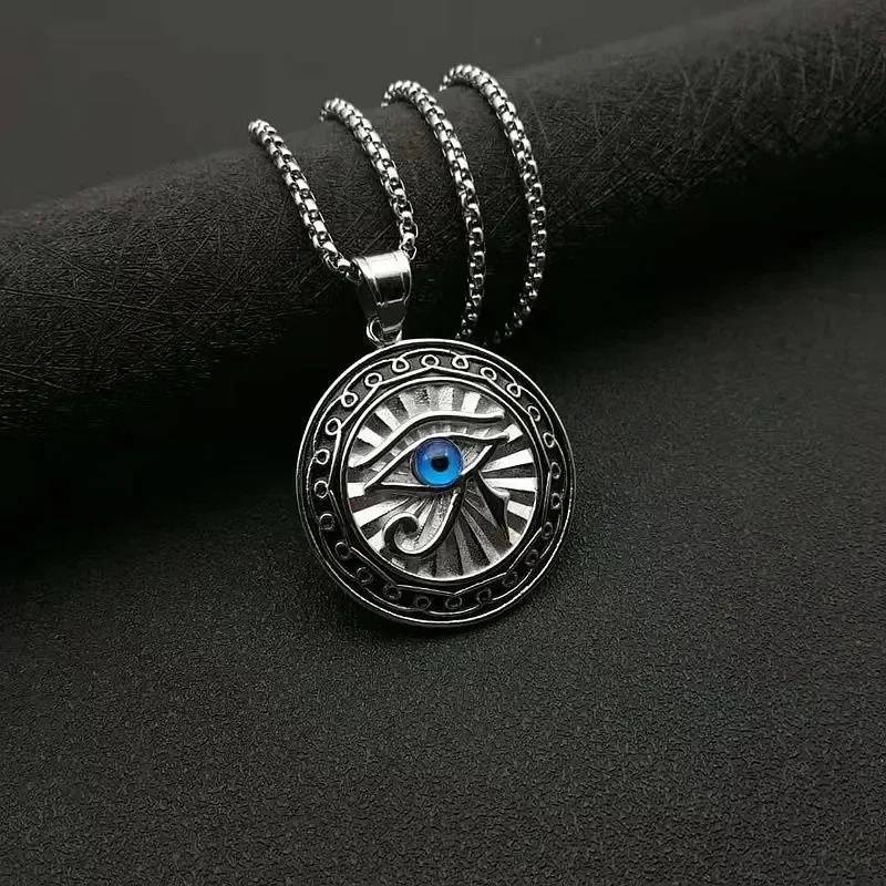 1pcs Eye of Horus Round Coin N - مراجعة Men Accessories Egypt وسعره