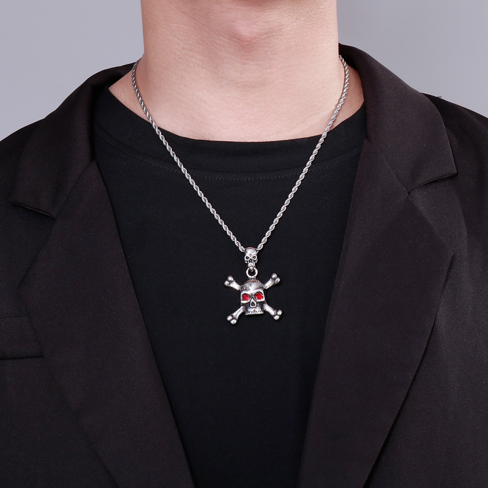 Fongten Stainless Steel Red Ey - مراجعة Men'S Vampire Accessories وسعره