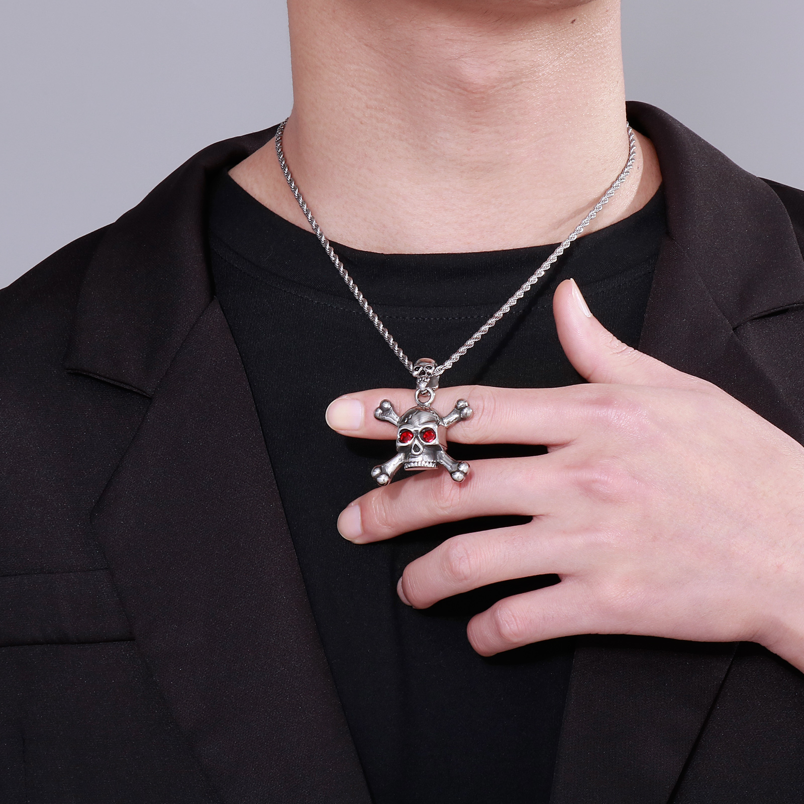 Fongten Stainless Steel Red Ey - مراجعة Men'S Vampire Accessories وسعره