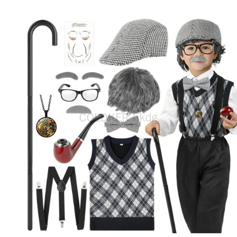 Halloween Festival Old Man Cos - مراجعة Men Accessories Pack وسعره