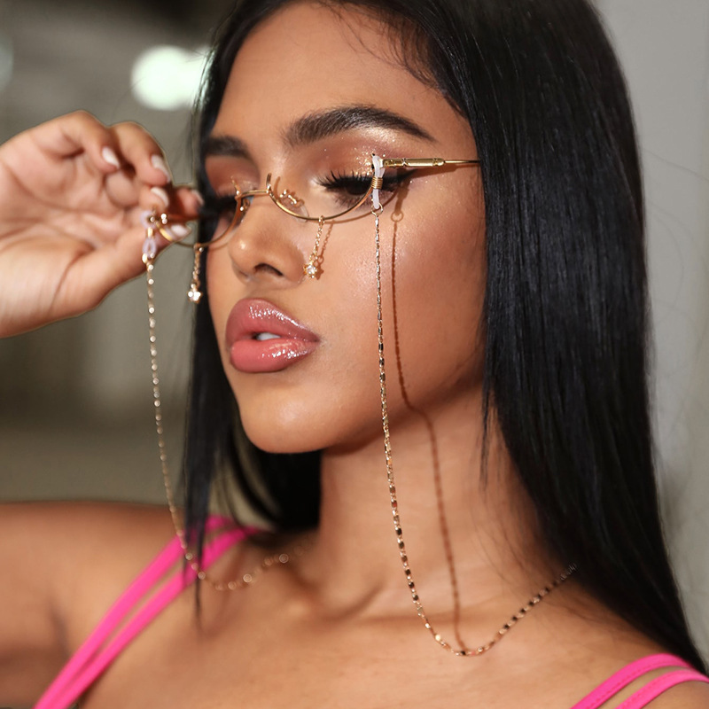 Mask Sunglasses Chains for Wom - مراجعة Men Accessories Silver وسعره