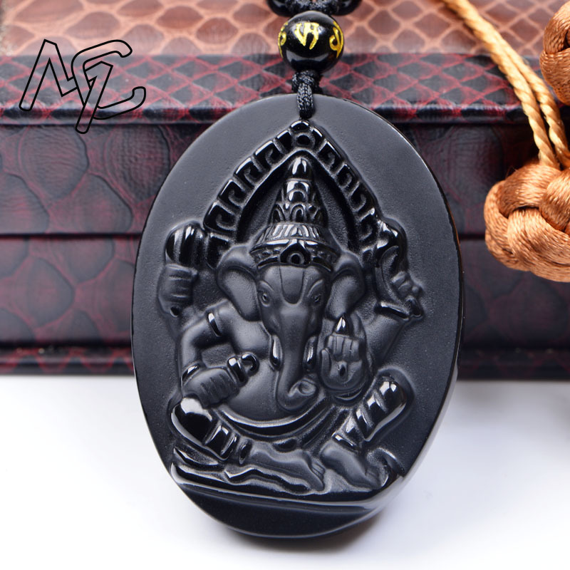Natural Obsidian Elephant God  - مراجعة Men Accessories Jewellery وسعره