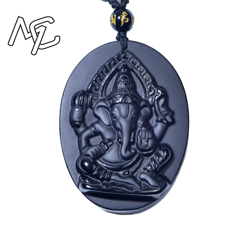 Natural Obsidian Elephant God  - مراجعة Men Accessories Jewellery وسعره