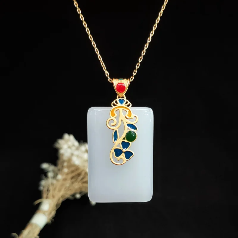 Jade Pendant Necklace Amulet C - مراجعة Men Accessories Silver وسعره