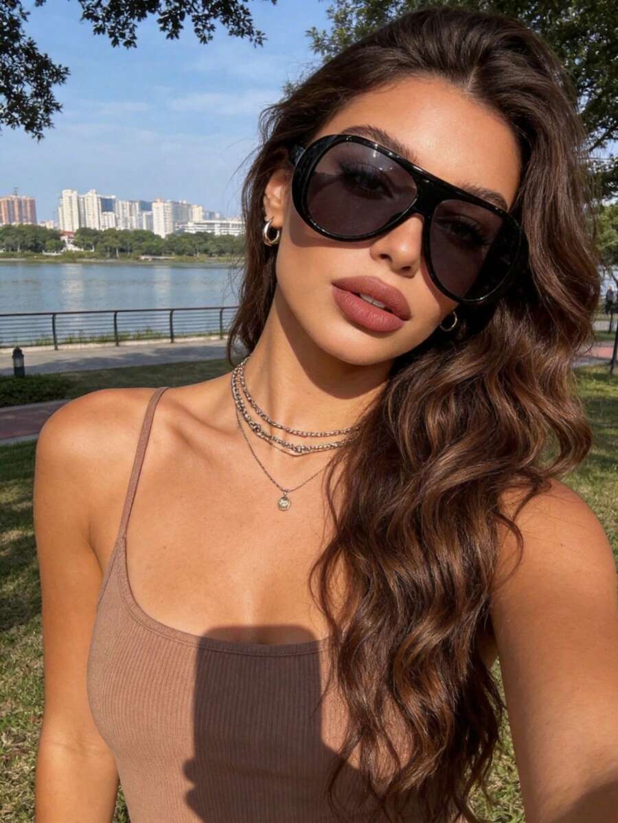 Women Pilot Style Oversized Su - مراجعة Mens Accessories Style وسعره