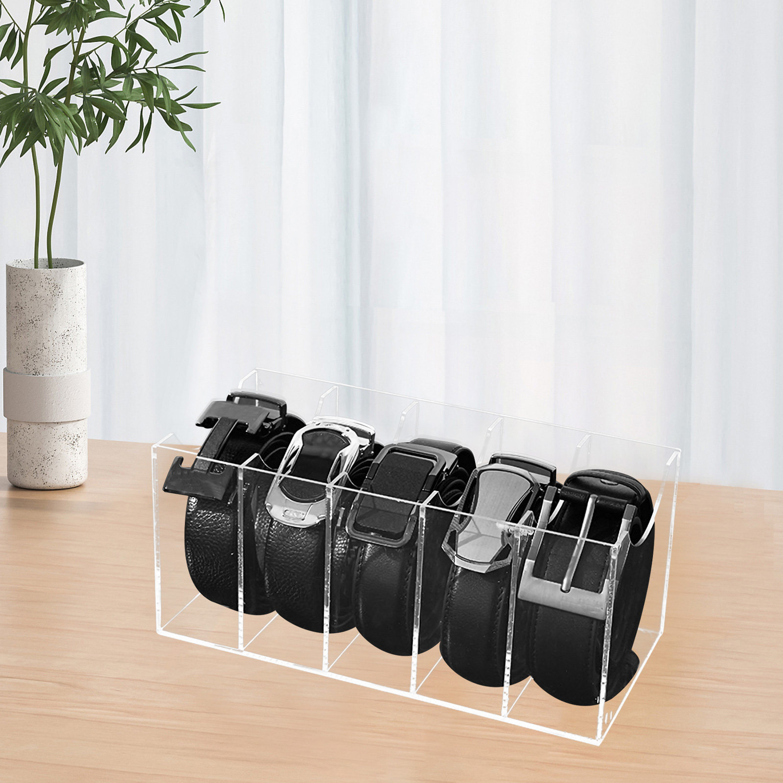 5-Slot Acrylic Belt Organizer  - مراجعة Men'S Accessories Holder وسعره