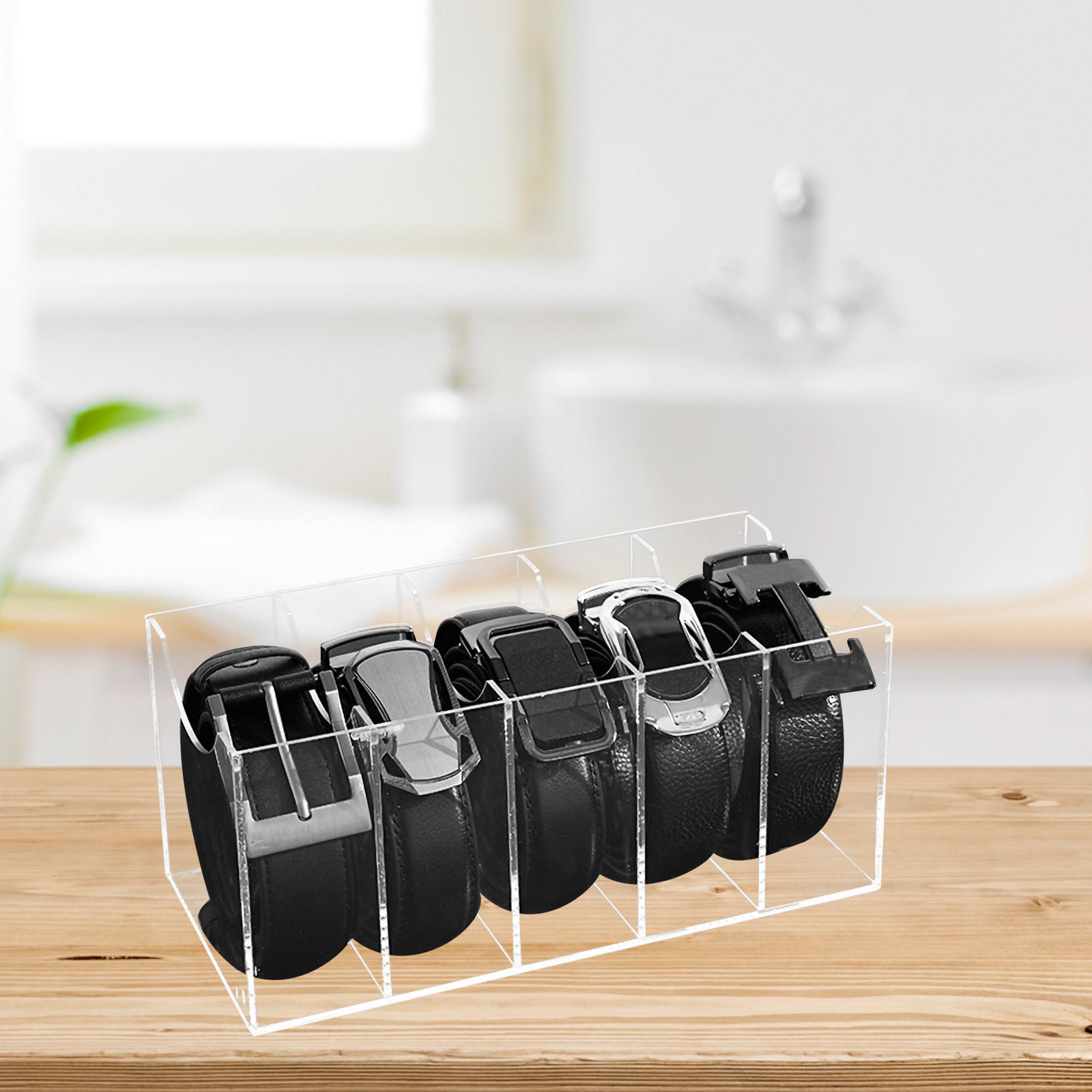 5-Slot Acrylic Belt Organizer  - مراجعة Men'S Accessories Holder وسعره
