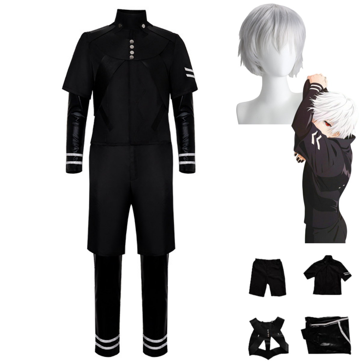 Anime Tokyo Ghoul Kaneki Ken C - مراجعة Men'S Accessories With Suits وسعره
