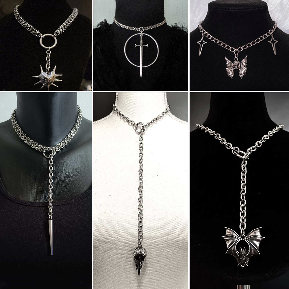 Gothic Crow Skull Necklace For - مراجعة Men'S Vampire Accessories وسعره