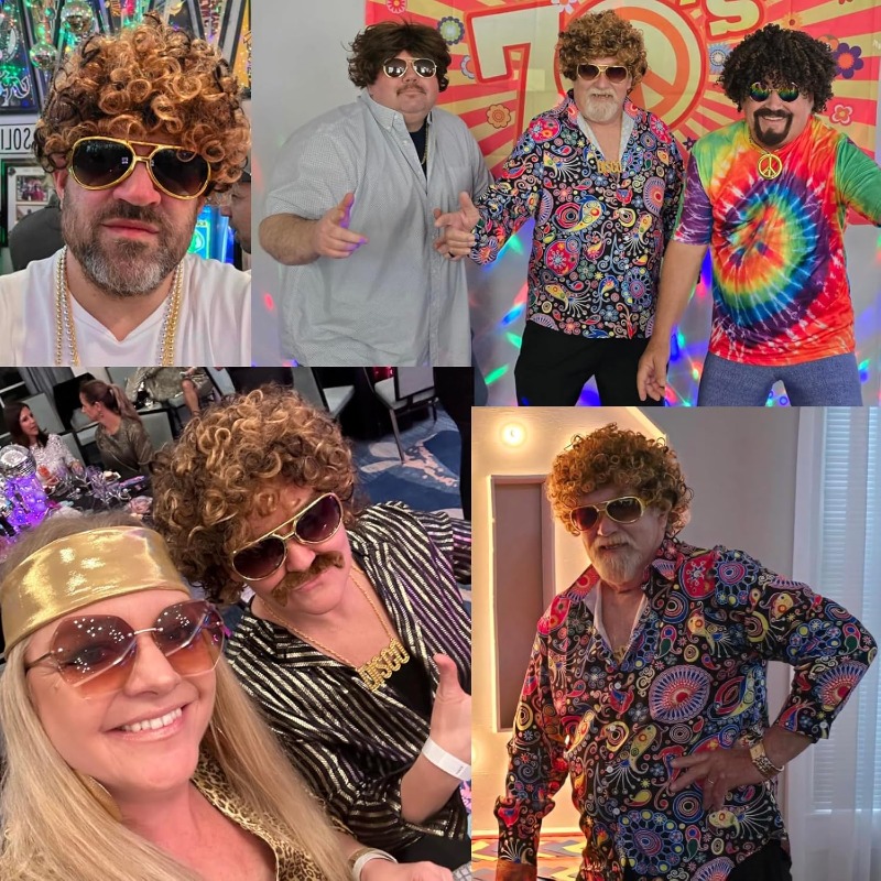 70s 80s Disco Costume Wig Set- - مراجعة Men Accessories Pack وسعره