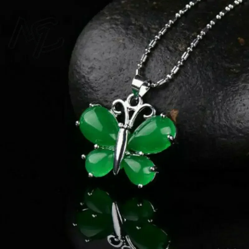 S925 Silver Green Jade Butterf - مراجعة Men Accessories Silver وسعره