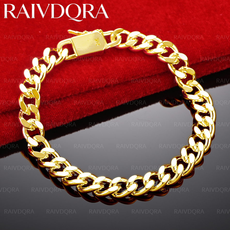 18K Gold Plated 8mm Side Chain - مراجعة Men Accessories Chain And Bracelet وسعره