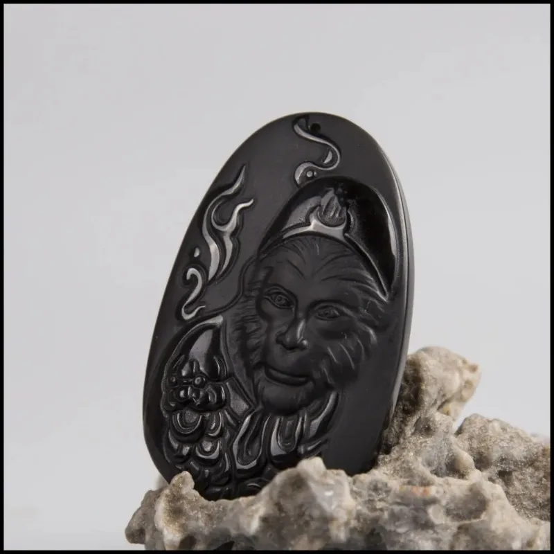 Natural Obsidian Sun WuKong Pe - مراجعة Men Accessories Jewellery وسعره