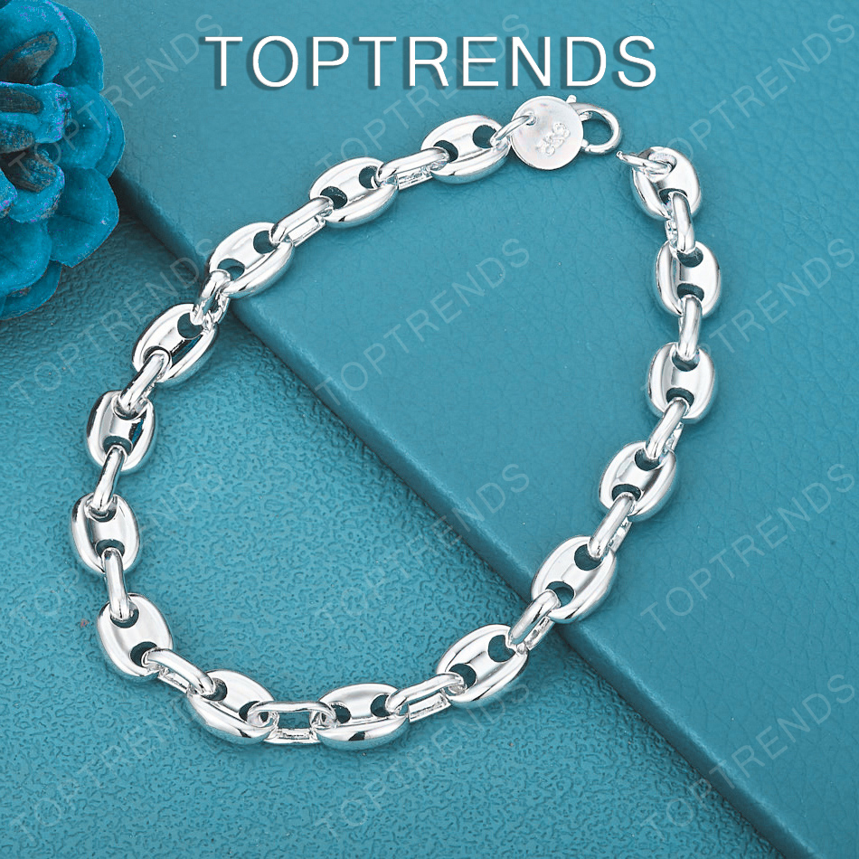 Cute 925 Sterling Silver Pig N - مراجعة Men Accessories Chain And Bracelet وسعره