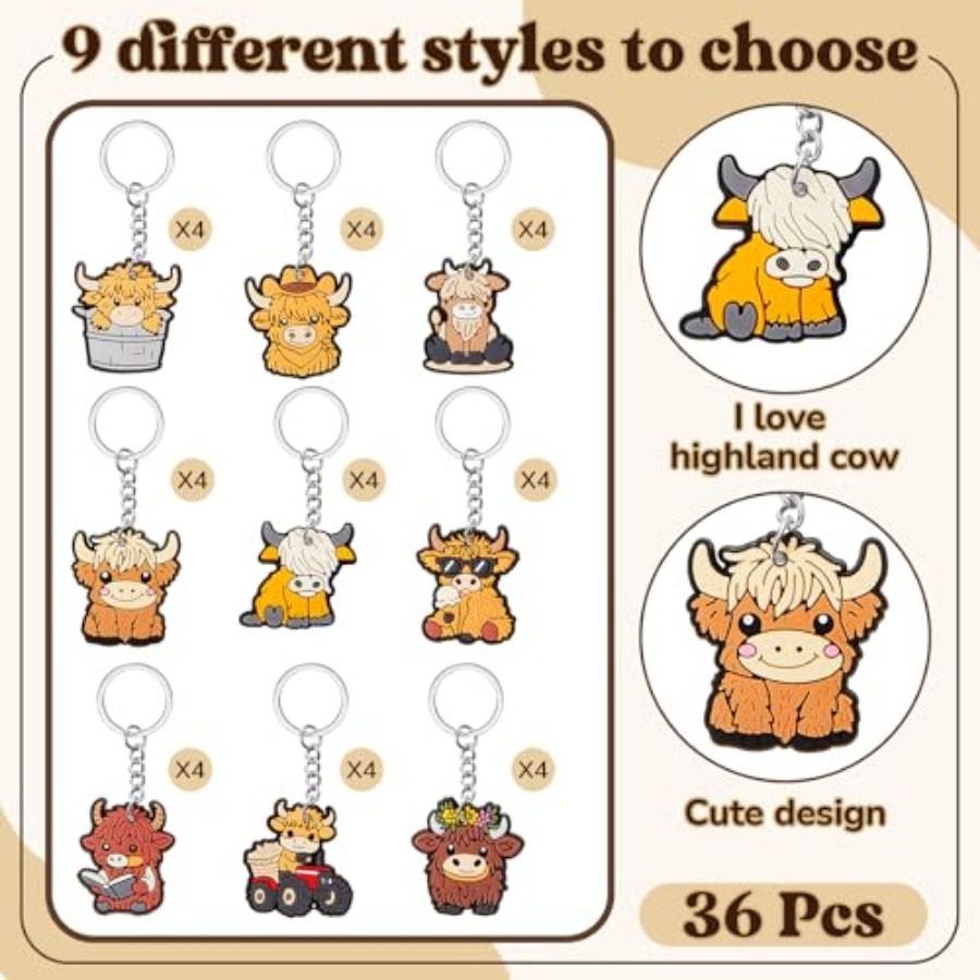 36 Pcs Highland Cow Party Favo - مراجعة Men Accessories For Birthday Gift وسعره