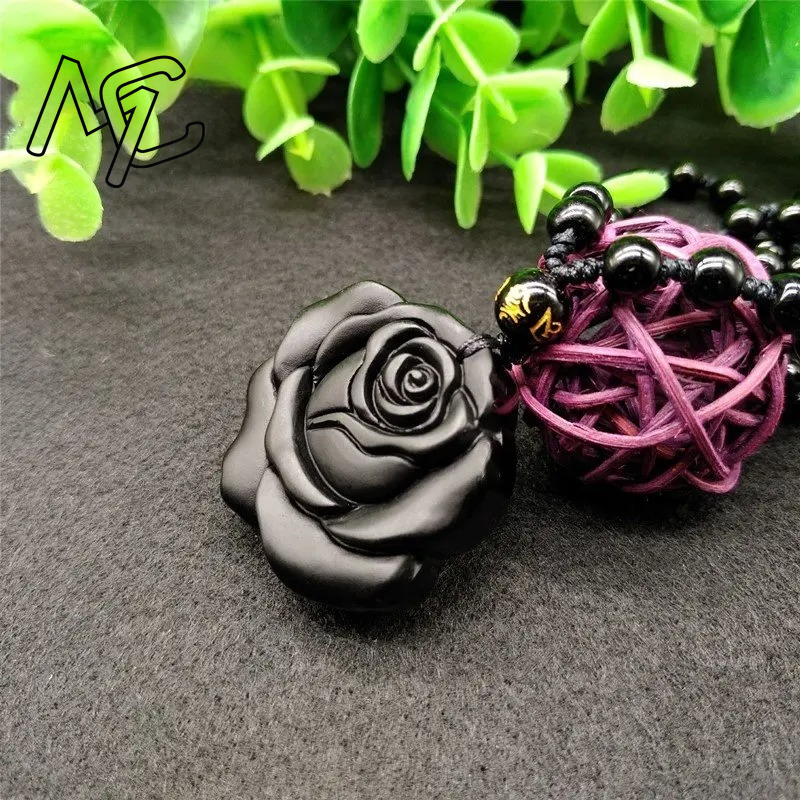 Natural Obsidian Cute Rose Flo - مراجعة Men Accessories Jewellery وسعره