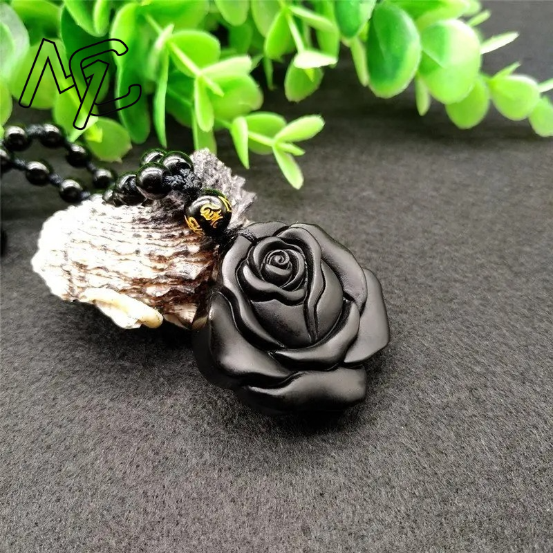 Natural Obsidian Cute Rose Flo - مراجعة Men Accessories Jewellery وسعره