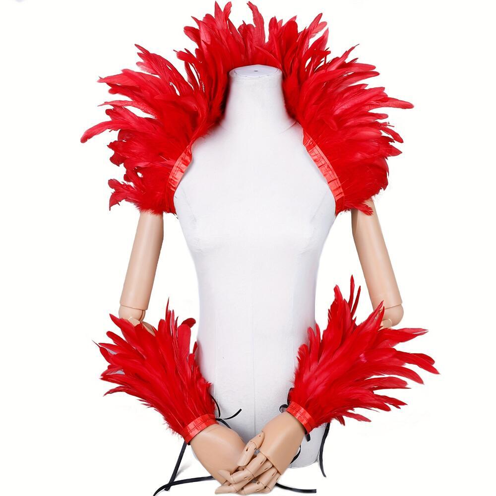Elegant Red Feathers Women's S - مراجعة Mens Accessories Style وسعره