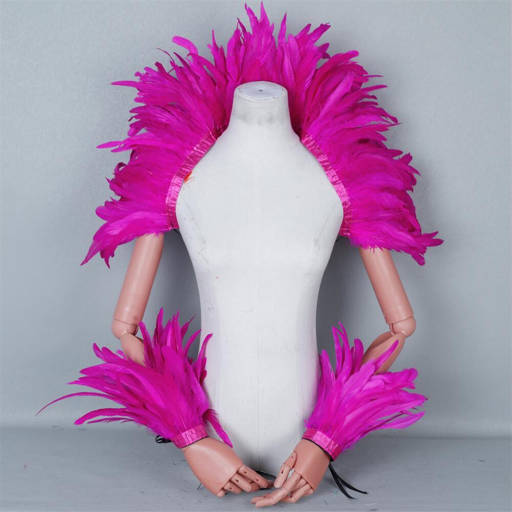 Elegant Red Feathers Women's S - مراجعة Mens Accessories Style وسعره