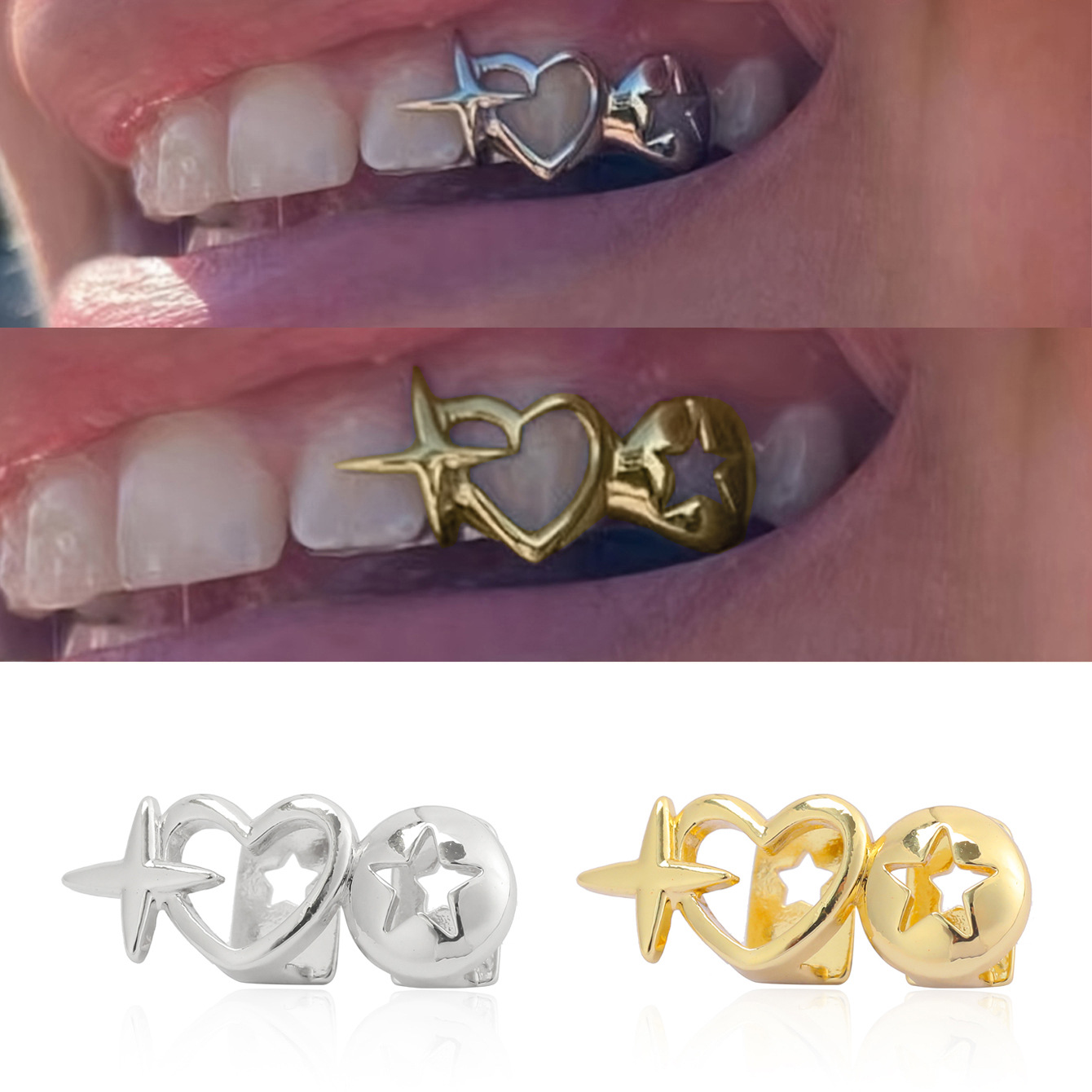 Punk Hip Hop Hollow Heart Teet - مراجعة Men Accessories Silver وسعره