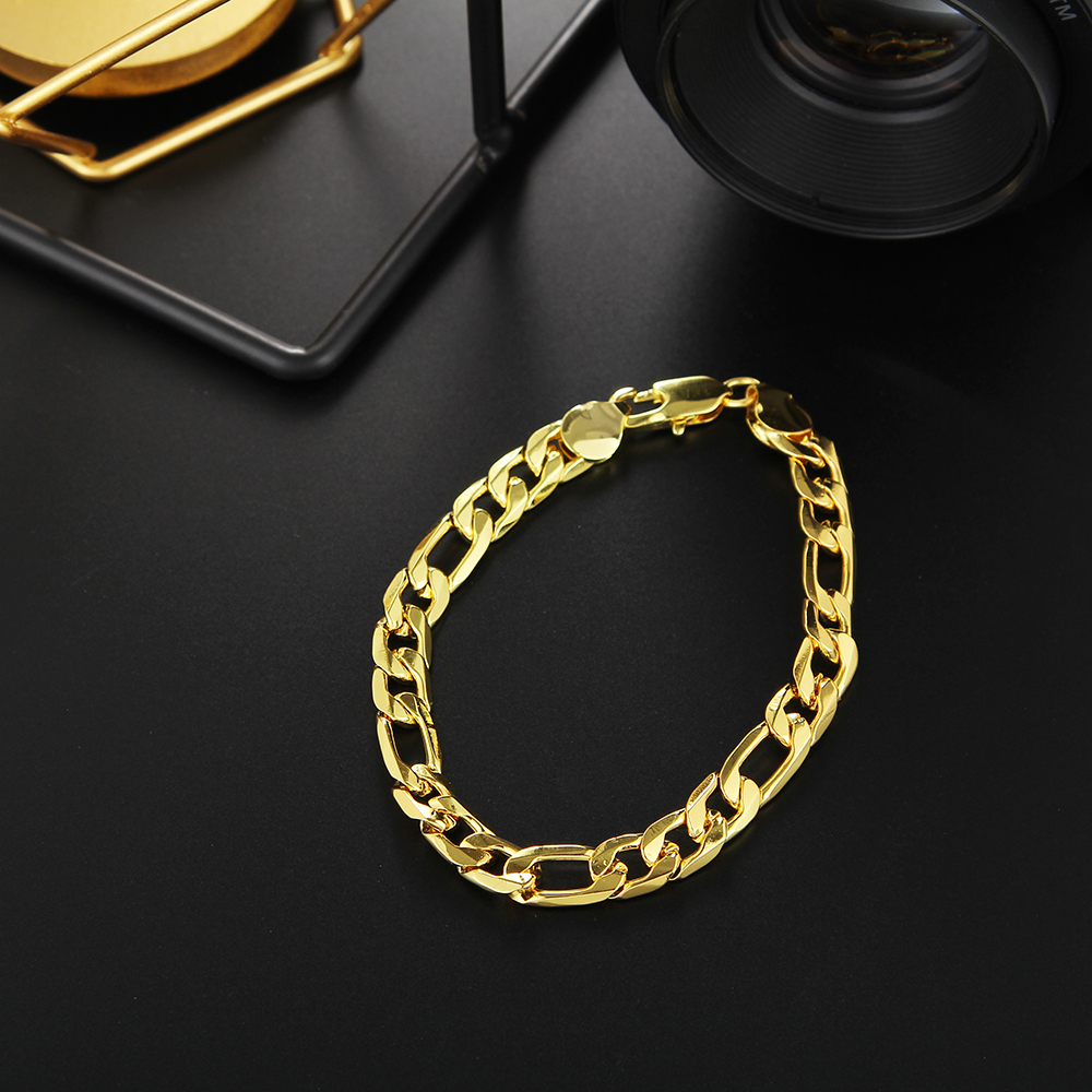 925 sterling Silver 18K gold C - مراجعة Men Accessories Chain And Bracelet وسعره