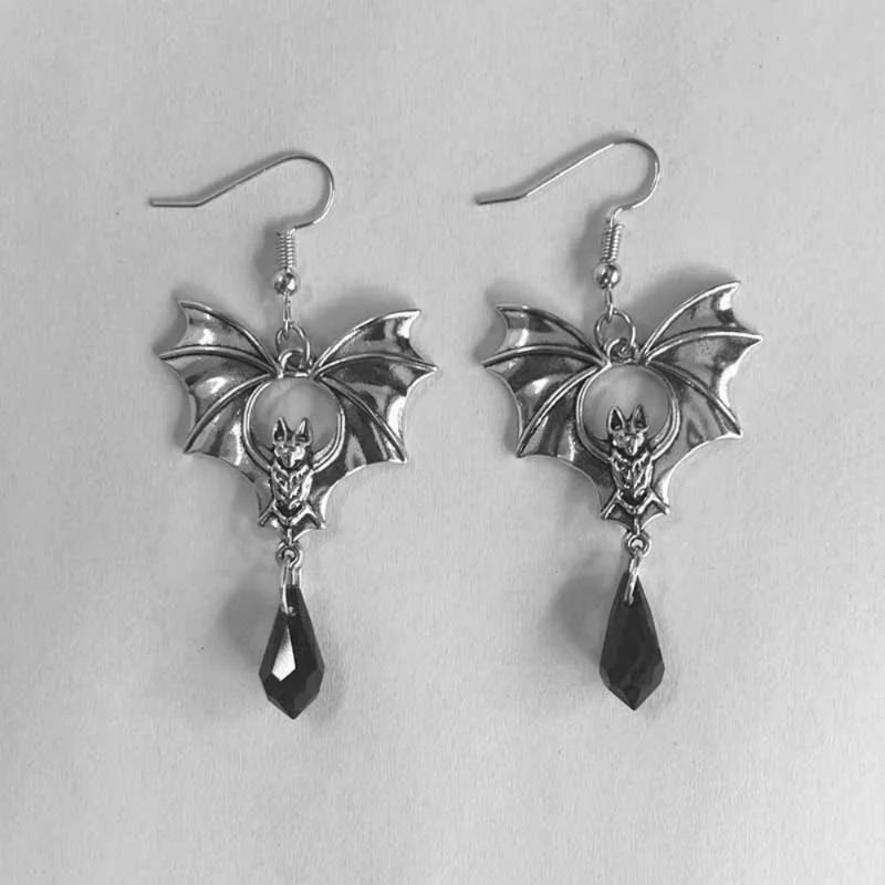 1Pair Gothic Vampire Bat Earri - مراجعة Men'S Vampire Accessories وسعره