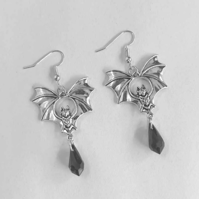 1Pair Gothic Vampire Bat Earri - مراجعة Men'S Vampire Accessories وسعره